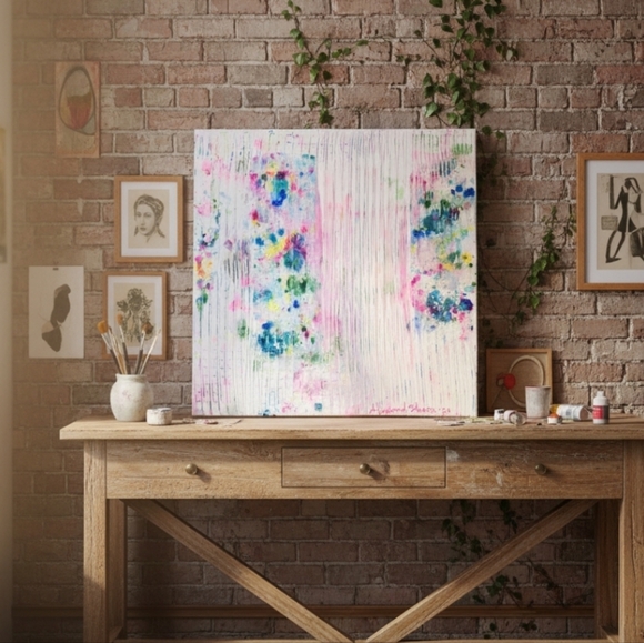 HANDCRAFTED Abstract Painting HANDPAINTED Wall Art Decor HANDMADE Artwork 20x20